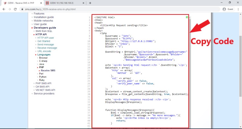 PHP-Quellcode kopieren