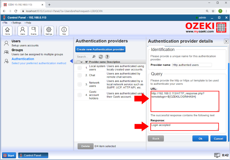 Details des Authentifizierungsanbieters