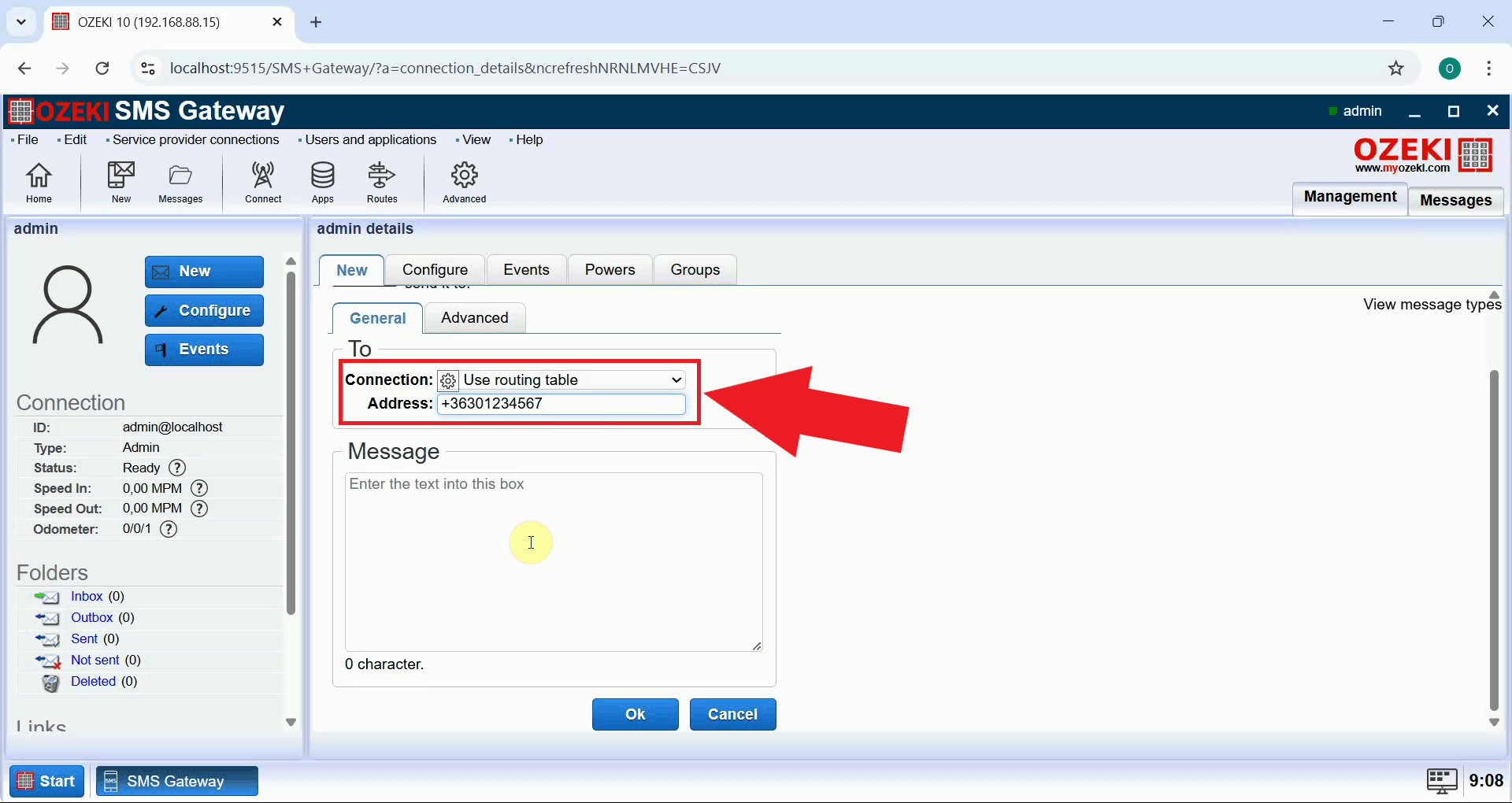 Enter recipient phone number