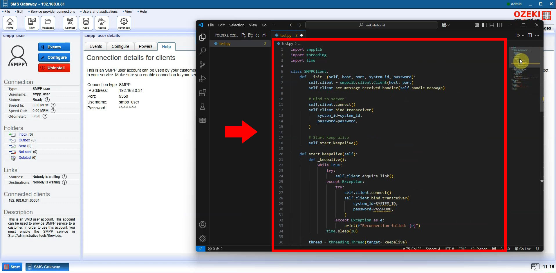 Python-Code einfügen