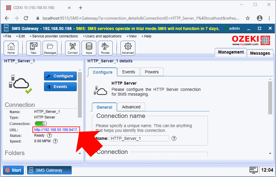 abrir el formulario html de la conexión