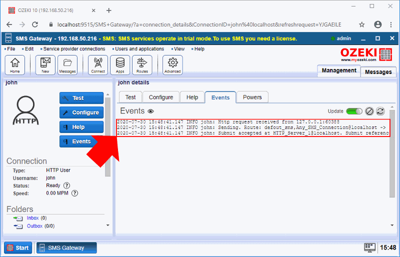 Protokolle des HTTP-API-Benutzers überprüfen