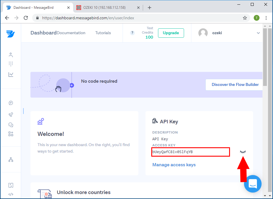 clave api de messagebird
