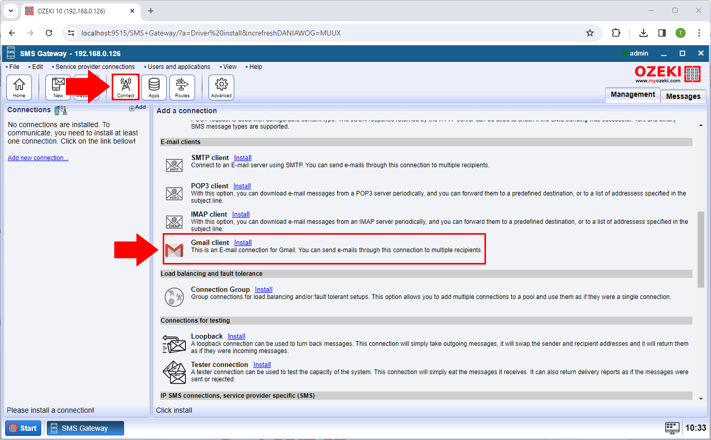 Gmail-Client installieren