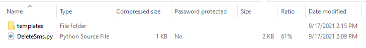 delete sms py verzeichnis