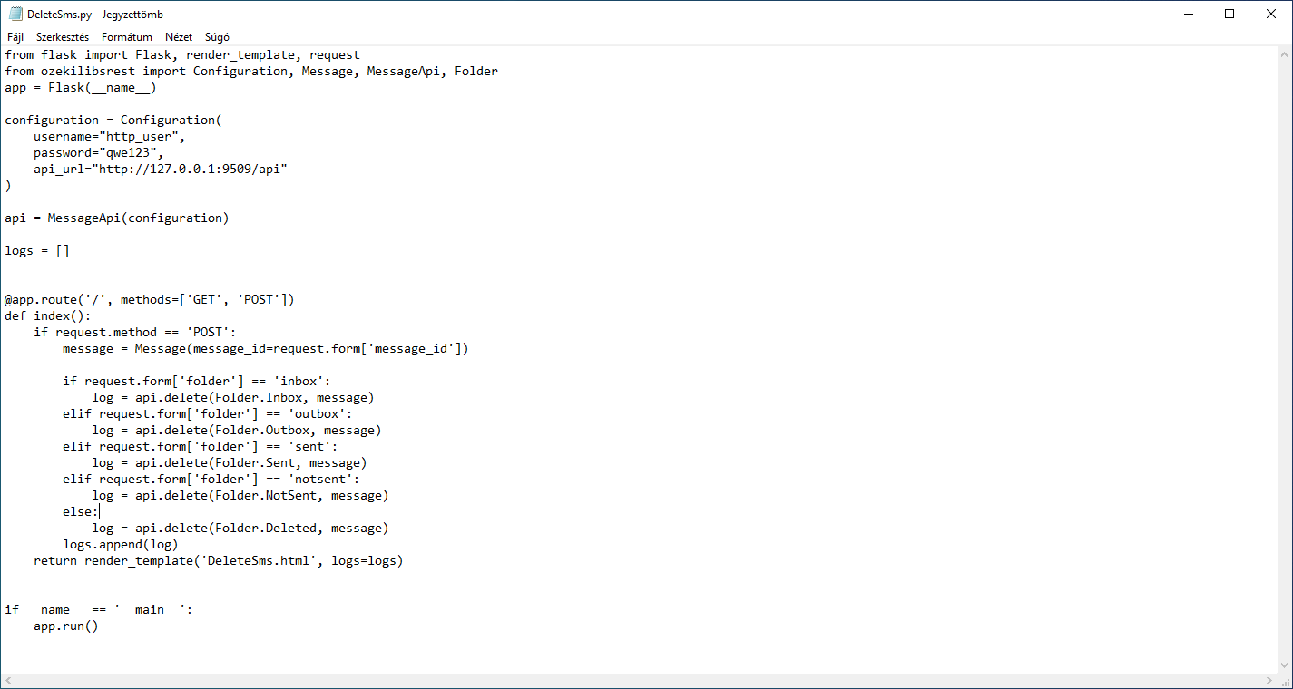 Wie man SMS mit Python Flask löscht