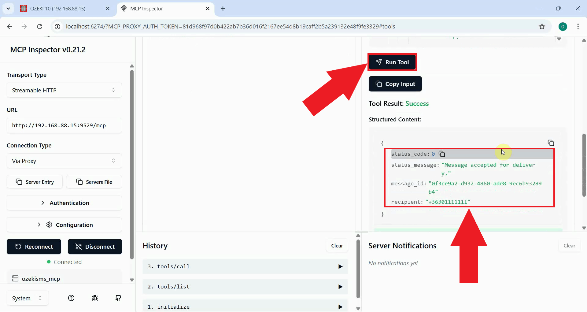 Run tool and check result