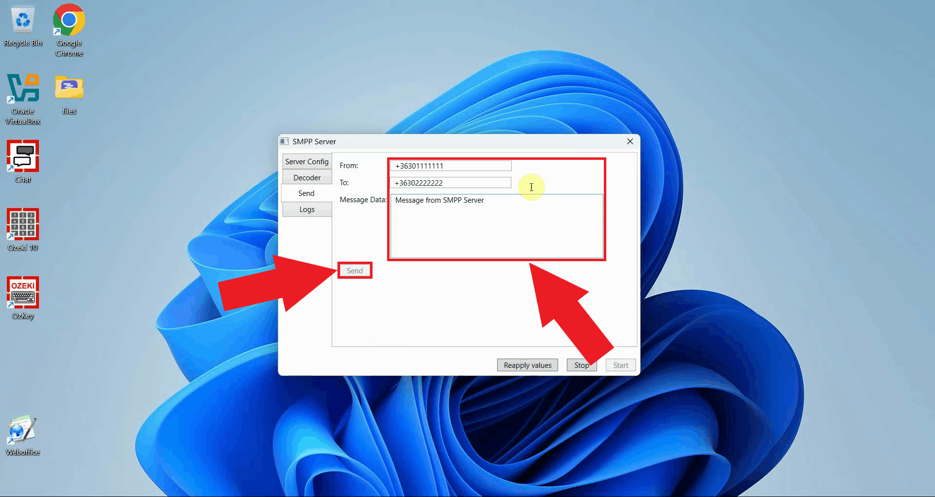 Send an SMPP message