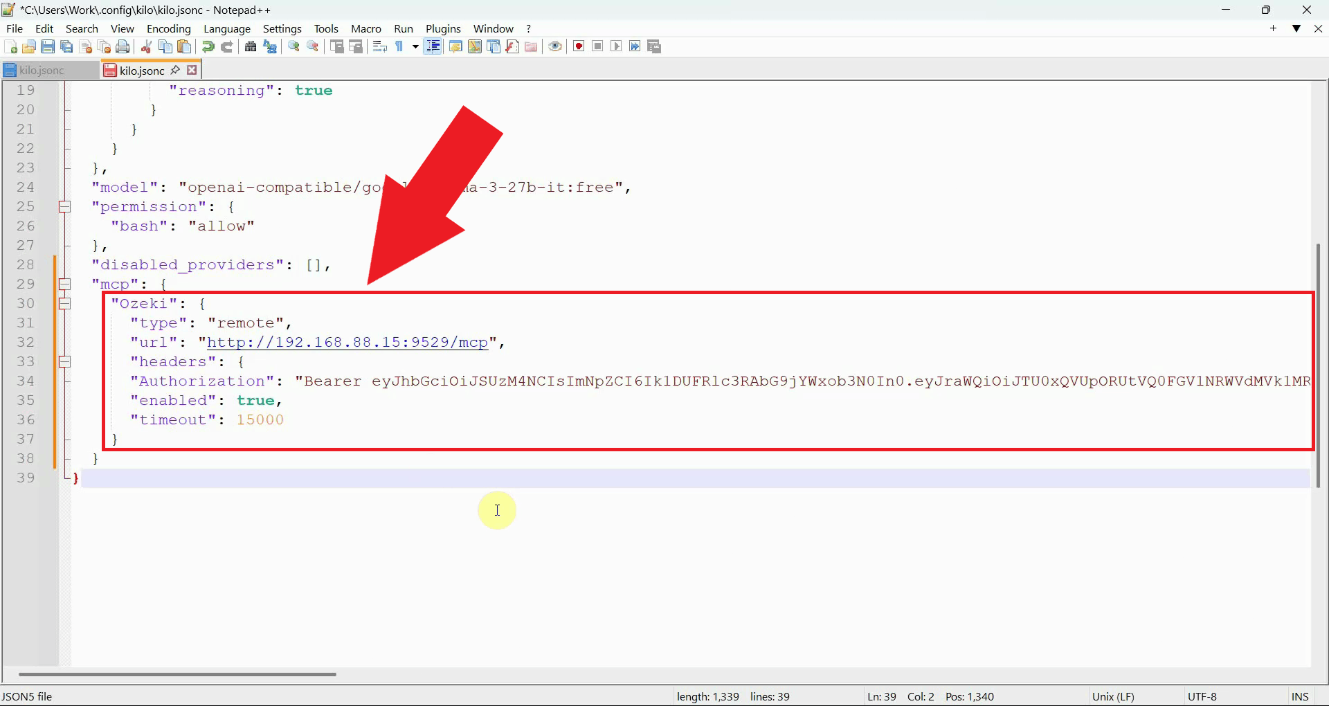 Add Ozeki SMPP SMS MCP server to config