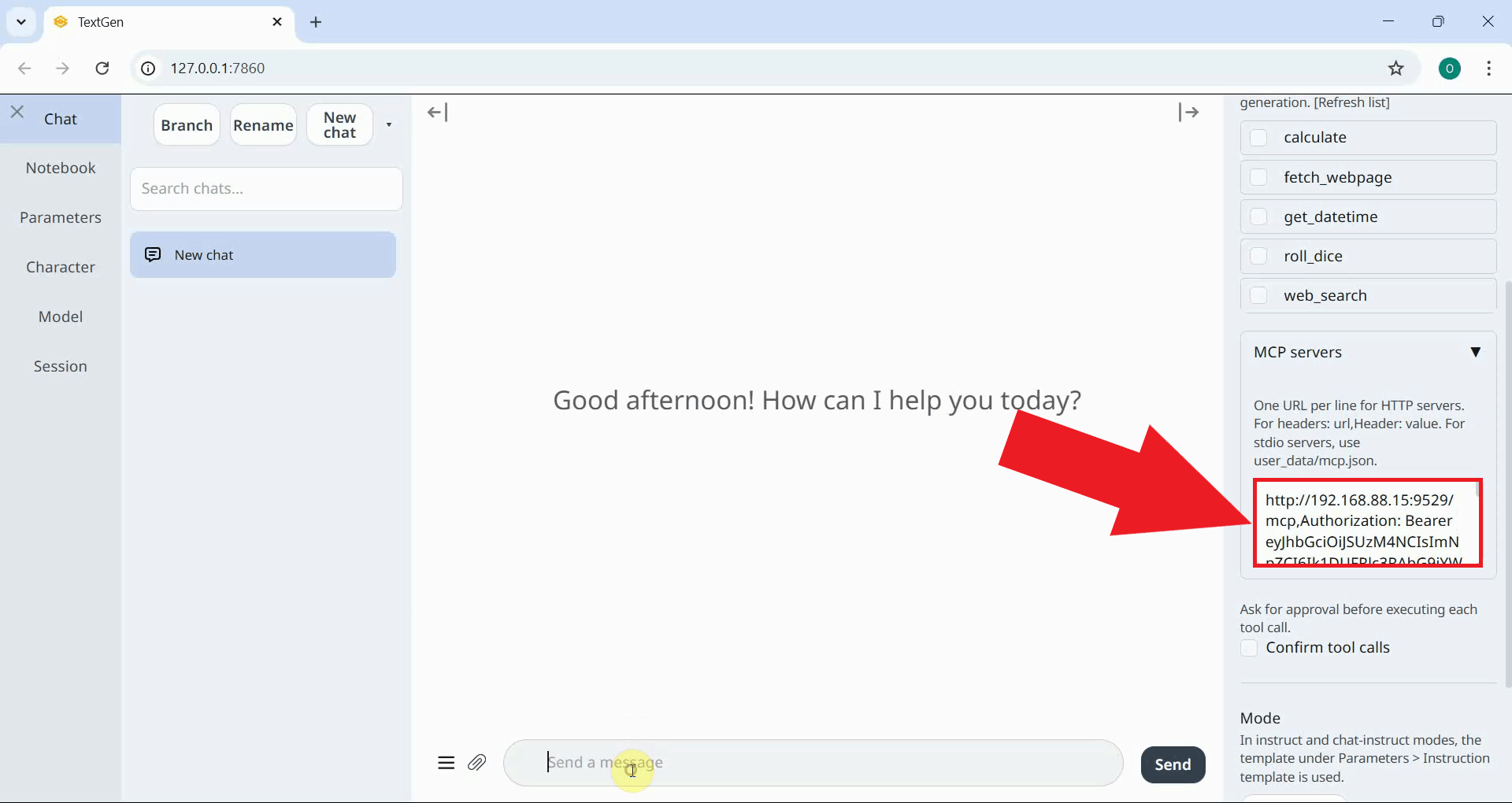 Enter the Ozeki SMPP SMS MCP Server connection details