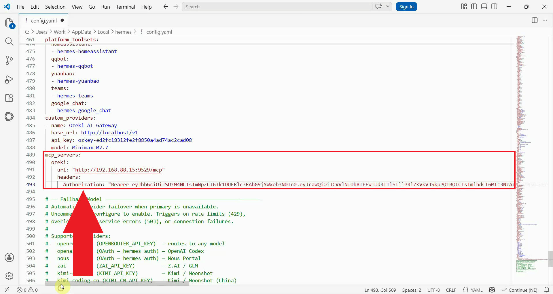 Add Ozeki SMPP SMS MCP server to config