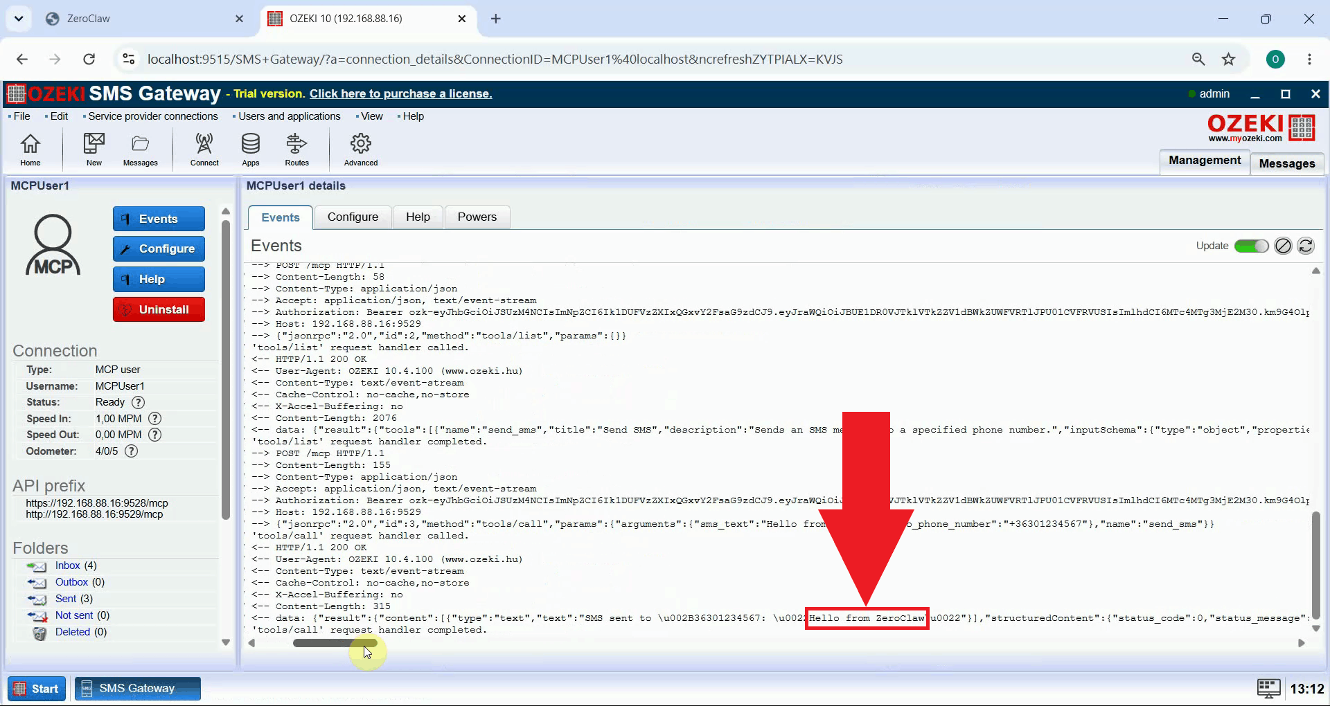 View transaction in event logs
